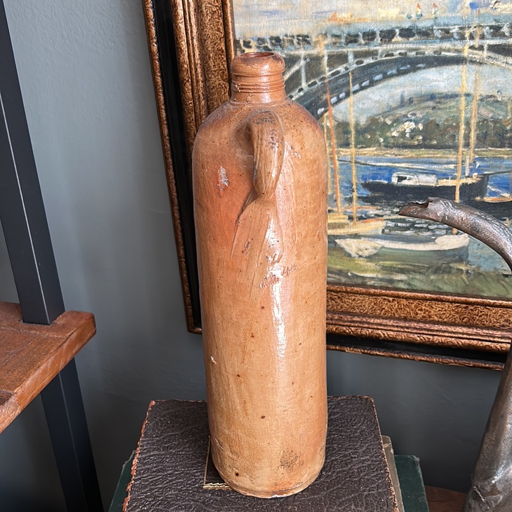 ANTIQUE German 1844 NASSAU Stoneware Bottle Artist Signed - Picture 10 of 12
